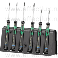 WERA Kraftform Micro 2052/6 Набор отвёрток под внутренний шестигранник для электронщиков +подставка, 6 предметов WE-118156