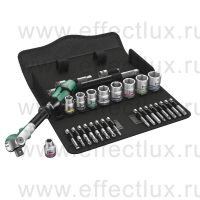 WERA 8100 SB 6 Zyklop Speed - набор с трещоткой, привод 3/8", метрический, 29 предметов WE-004046