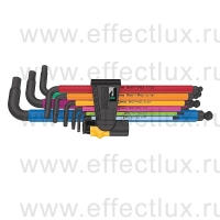 WERA 950/9 Hex-Plus Multicolour Imperial 2 Набор Г-образных ключей, дюймовых, BlackLaser, 9 предметов WE-022640