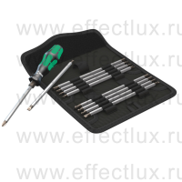 WERA 88/1 Kraftform Kompakt Vario без функции трещотки - Рабочие концы Vario 6 мм/адаптеры, 11 предметов WE-002990