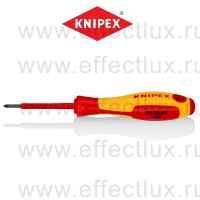 KNIPEX Серия 98 Отвёртка VDE Pozidriv PZ0 x 60 мм., длина 162 мм., диэлектрическая KN-982500