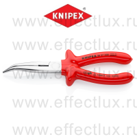 KNIPEX Серия 26 Длинногубцы с режущими кромками VDE, губки 40°, 200 мм., хромированные, обливные диэлектрические ручки KN-2627200