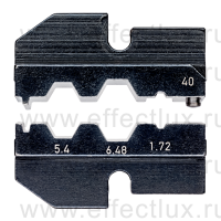 KNIPEX Плашка опрессовочная: коаксиал RG 58/59/62/71/223, 5.4/6.48/1.72 мм., гильзы 6.4/7.6/2.1 мм., 3 гнезда KN-974940